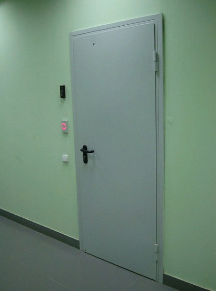 Дверь противопожарная глухая серого цвета EI-60